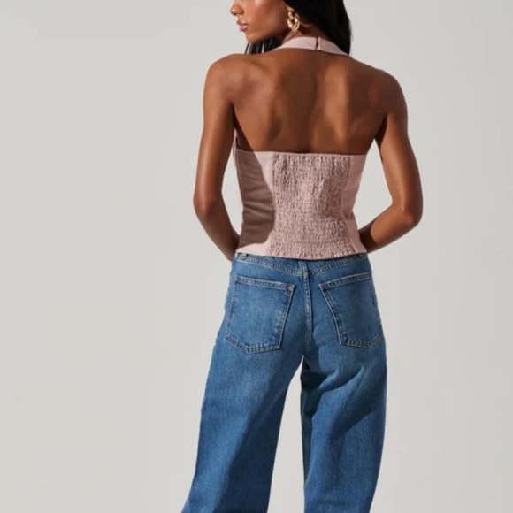 ASTR The Label Sunna Halter Neck Top Women’s Size Small, Linen Blend - Picture 4 of 8